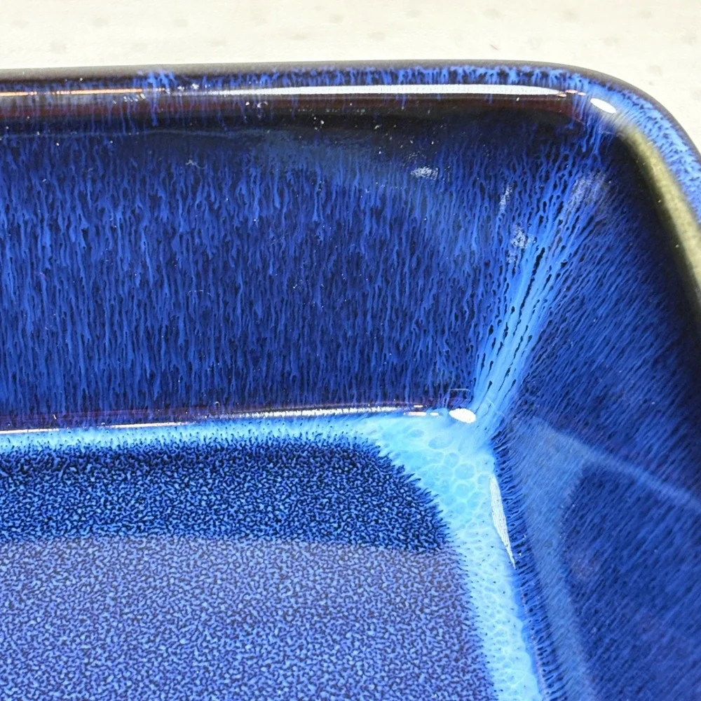 Basque Andalusian Blue Stoneware 10.5 Loaf Dish Ceramique  Glaze Pan New w/ Box